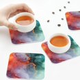 thumbnail image 4 of Leather Coasters with Heat-resistant for Drinks, Colorful Abstract Waves Cup Coasters Cup Pad Mat for Tabletop Protection, Coffee Table, Office Desk and Housewarming Gift, 4 of 5