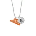 thumbnail image 2 of Delight Jewelry Acrylic 1.25" Orange Cheer Megaphone Silvertone Script Initial Disc - Q - Charm Necklace, 20"+3", 2 of 4