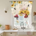 thumbnail image 3 of Sunflower Truck Tie Up Curtain 54 Inches Long, Country Spring Yellow Sunflower Floral Leaf Bee Letter Texture Balloon Style Kitchen Window Curtain Over Sink, Small Window Rod Pocket Curtain 42"x54", 3 of 9