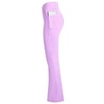 thumbnail image 4 of Hurxie Girl's Flare Leggings with Pockets High Waisted Bootcut Yoga Pants Kids Dance Bell Bottoms Leggings Purple,12 Years, 4 of 4