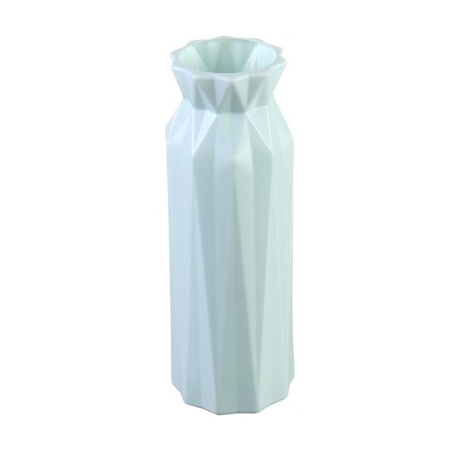 CSChome Desktop Vase Flower Vase: Nordic Style Geometric Lines Texture, Ceramic Plastic Pot for Home Decor