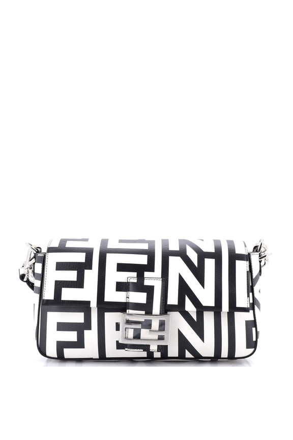 Pre-Owned Fendi White/Black Marc Jacobs Baguette NM Medium Shoulder Bag