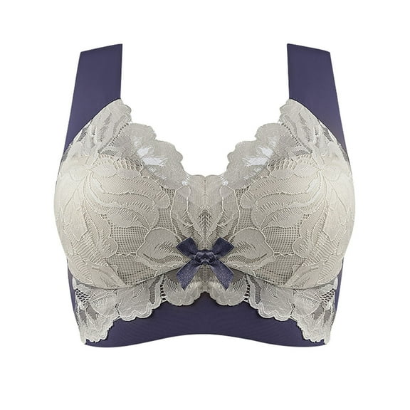 Riforla Women Casual Adjustable Breathable Top Bra Underwear Without Steel Ring Gathering and Adjusting Bra Everyday Wear Bras Blue 6L