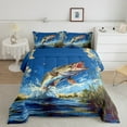 thumbnail image 2 of Erosebridal Rustic Fishing Bedding Queen Comforter Set, Bass Fish Comforter Sets Queen Size, Farmhouse Animal Reversible Down Comforter, Lightweight Room Decorative, 3pcs, 2 of 7
