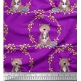 thumbnail image 1 of Soimoi Cotton Cambric Fabric Wreath & Bear Animal Print Fabric by The Yard 42 Inch Wide, 1 of 1
