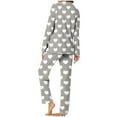 thumbnail image 6 of Bxsruta Pajamas Set for Women, Women's Long Sleeve Printed Hoodie Pajama Set, Lounge Top & Pants, Home Wear Sleepwear Two-Piece Outfit, 6 of 8