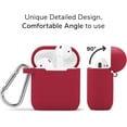 thumbnail image 2 of Haobase Airpods Protective Case, Silicone Protective Shockproof Keychain Kit-True Red, 2 of 6