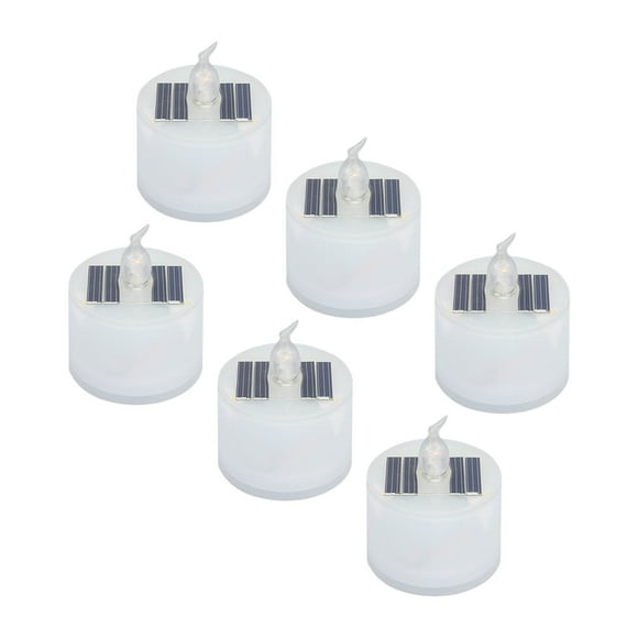 Solar Tea Light, Plastic Flameless Tea Lights Rechargeable For Garden