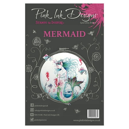 Pink Ink Designs A5 Clear Stamp Set Mermaid (Best Ink For Clear Stamps)