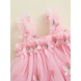 thumbnail image 6 of Suealasg Toddler Girl’s Slip Dress Floral Embroidery Butterfly Sleeveless Summer A-Line Dress Tulle Princess Dress, 6 of 7