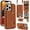 Brown, variant on for iPhone 16/16 Pro/16 ProMax Case Premium Leather Flip Card Holder Photo Frame Wallet Case Equipped with Long Strap for Cross-Body Adjustable Wrist Strap Bracket,6 Color