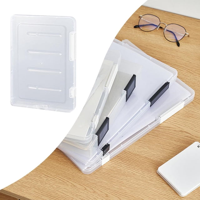 Maletín Portátil, Caja de Almacenamiento de Plástico para Papel de Scrapbook con Mango, , Revistas, Protección de Papel, Suministros de A5 blanco fino Macarena Titular de archivo transparente