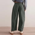 thumbnail image 4 of Women's Corduroy Pants Barrel Mid Elastic Waist Pants Casual Wide Leg Baggy Trouser With Pockets, 4 of 5