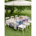 thumbnail image 5 of 60x84 Inch Outdoor Tablecloth with Umbrella Hole Zipper Rectangle Blue Purple Flowers Rectangular Tablecloths Outside Waterproof Spring Seasonal Botanical Florals Patio Table Cover for Picnic Party, 5 of 8