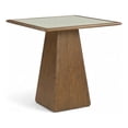 thumbnail image 1 of Meridian Furniture Atrium Brown Glass Top And Wood Base Counter Height Table, 1 of 12