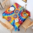 thumbnail image 2 of Colorful Tie Dye Multi Spiral Pattern Square Tablecloth,Waterproof Square Table Cover,Wipeable Spillproof Washable Table Cover for Home Kitchen Party Decor 60"x60"(152x152cm), 2 of 6