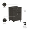 thumbnail image 3 of Echo 3 Drawer Mobile File Cabinet in Charcoal Maple - Engineered Wood, 3 of 9