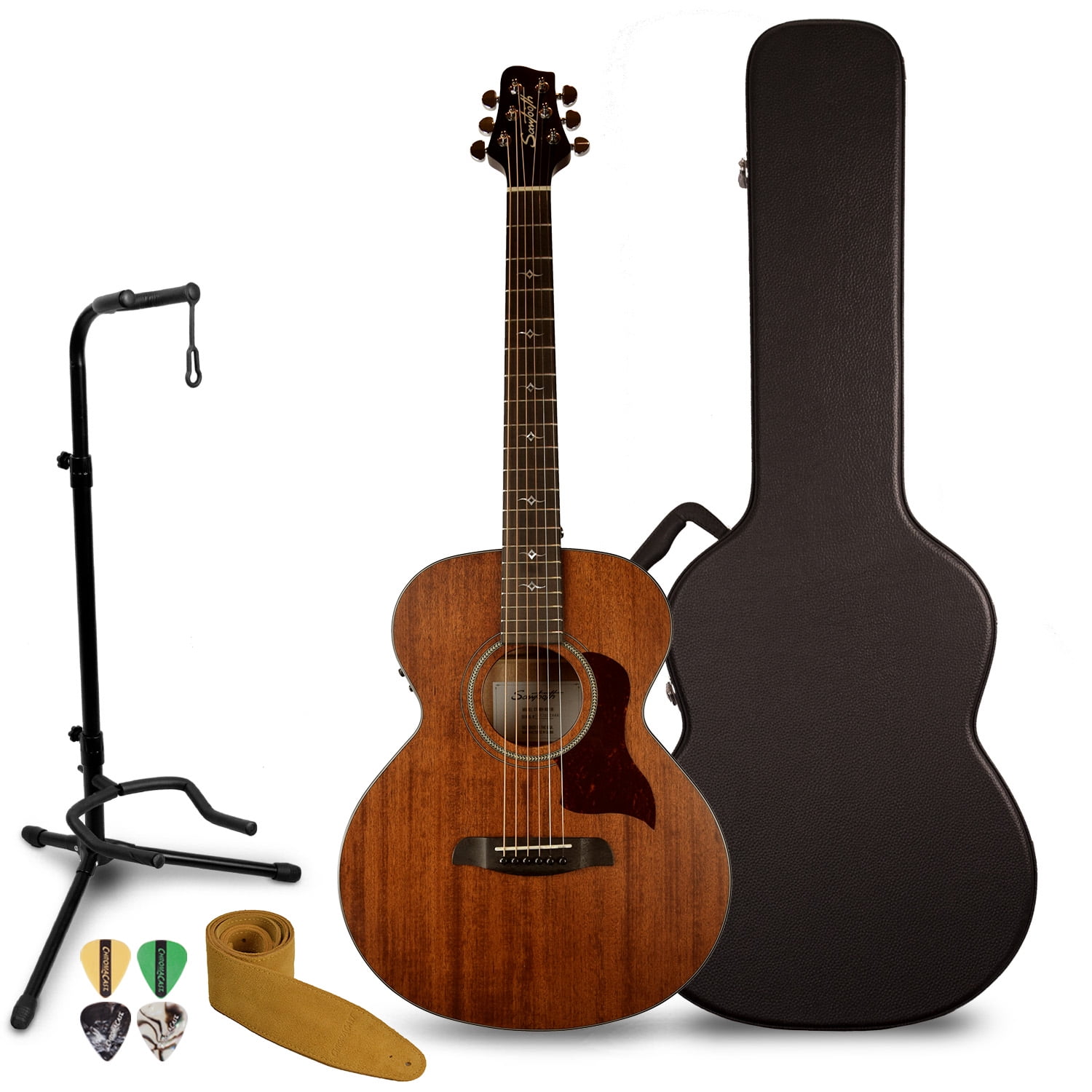 Sawtooth Spruce Jumbo Cutaway Acoustic-Electric Guitar with Flame 