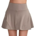 thumbnail image 3 of Felirenzacia Womens Tennis Skirt Pleated Athletic Skirts Shorts High Waisted Golf Skort for Workout Pickleball Beige,XL, 3 of 5