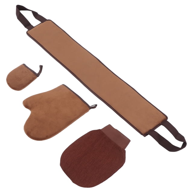 4 Uds guante autobronceador pintura al óleo exfoliante flocado suave sin sol Reversible Mini guantes autobronceadores