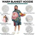 thumbnail image 5 of Wearable Oversized Blanket,Pioneer Flower Floral Print Pattern Wearable Blanket Hoodie for Adults,Cozy Hooded Blankets with Super Pockets,Super Warm Fuzzy Pullover for Women & Men, 5 of 6