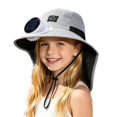 thumbnail image 3 of Womens Sun Hat Solar Powered Kids Sun Hat with Neck Shield and Wide Brim Outdoor Sun Beach Hat, 3 of 6