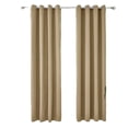 thumbnail image 1 of Cortinas opacas de microfibra de lujo con ojales térmicos para privacidad total, para dormitorio y sala de estar, ojales plateados de 1,6 pulgadas, 2 paneles beige, oscurecimiento de la habitación,, 1 of 5
