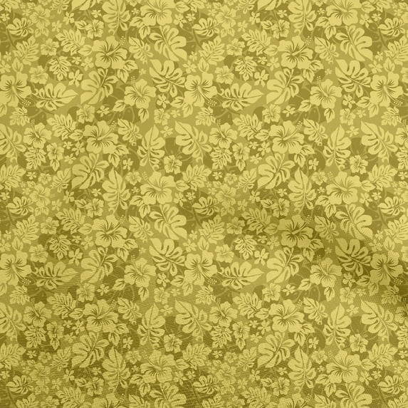 oneOone Cotton Poplin Yellow Fabric Tropical Sewing Material Print Fabric By The Yard 42 Inch Wide