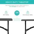 thumbnail image 3 of CRXX 4ft Plastic Folding Table, Indoor Outdoor Heavy Duty Portable w/Handle, Lock for Picnic, Party, Camping-4ft-Dark Gray, 3 of 8