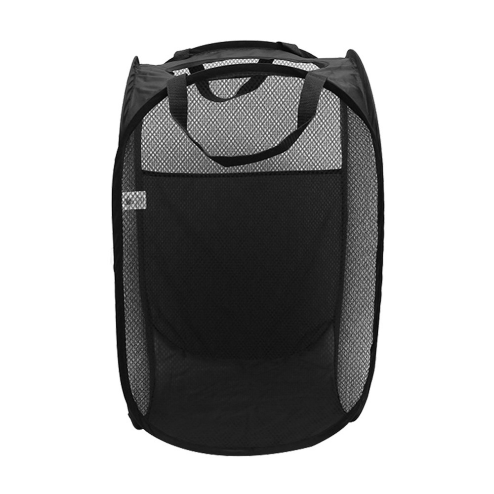 Strong Mesh Popup Laundry Hamper, Collapsible Laundry Basket with Durable Handles and Side