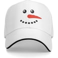 thumbnail image 1 of Snowman Face Hat Adjustable Funny Sandwich Baseball Cap Curved Visor Men Women, 1 of 6