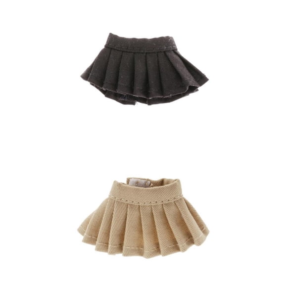 HILABEE 2 Pieces Doll Mini Pleated Skirt for OB11 1/12 BJD Dolls DIY