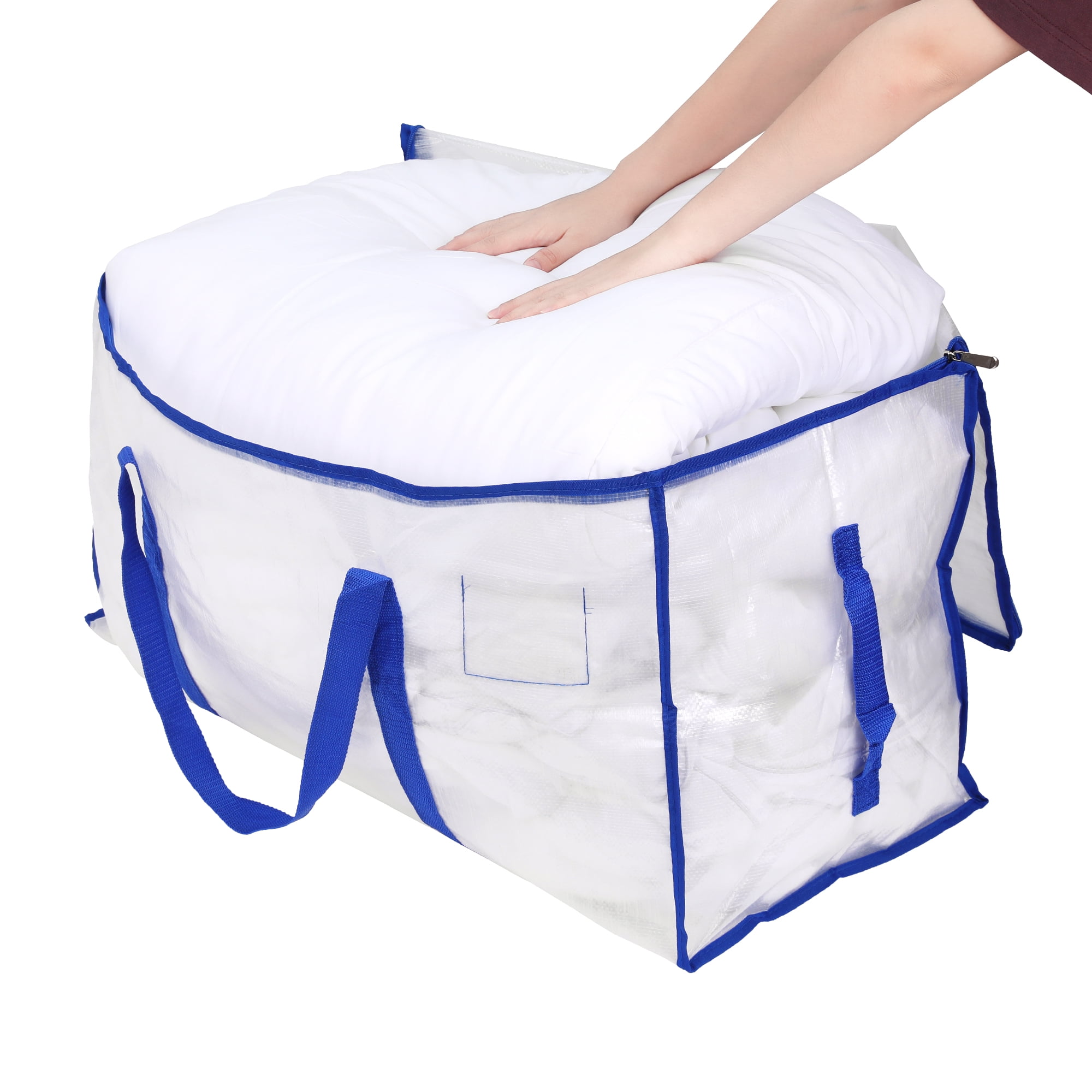 Unique Bargains 1 Pack Clothes Storage Foldable Storage Bags for Closet Organizers Blue