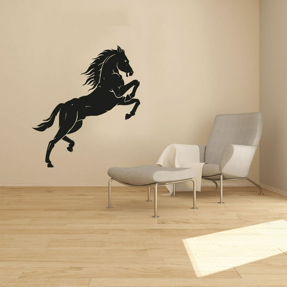 Horse Racing Derby Horse Running Silhouette Beautiful Horse Stallion Mare Vinyl Wall Art Wall Sticker Wall Decal Cowboy Cowgirl Farm House Wall Decoration Home Room Décor Design Size (10x8 inch)