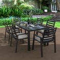 thumbnail image 2 of LeisureMod Chelsea Modern Outdoor Patio Dining Armchair with Removable Cushion, Aluminum Frame Weather-Resistant Chair for Backyard, Garden, Balcony & Deck, 2 of 16