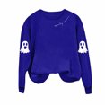 thumbnail image 4 of DDAPJ pyju Ghost Halloween Sweatshirt for Women Spooky Season Sweatshirts Crewneck Long Sleeves Fall Holiday Pullover Top, 4 of 7