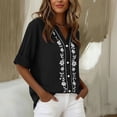 thumbnail image 4 of Gytharion Women's Spring and Summer Half Sleeves Cardigans V Neck Casual Solid Color Cardigan Cotton and Linen Button Front Tops, 4 of 4