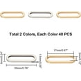 thumbnail image 5 of About 80pcs 2 Colors Oval Connecting Rings 304 Stainless Steel Linking Rings 20mm Long Smooth Frame Connector for Bracelet Necklace Jewelry Making, 5 of 9