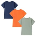 thumbnail image 2 of HILEELANG Big Boy Short Sleeve Tees Summer Orange Navy Grey Games T-Shirts Cotton Tops Shirts 3 Packs Size 8, 2 of 5