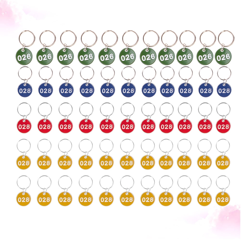 2 Count Number Tag Key Chain Luggage Id Tags Numbered Suitcase Blue
