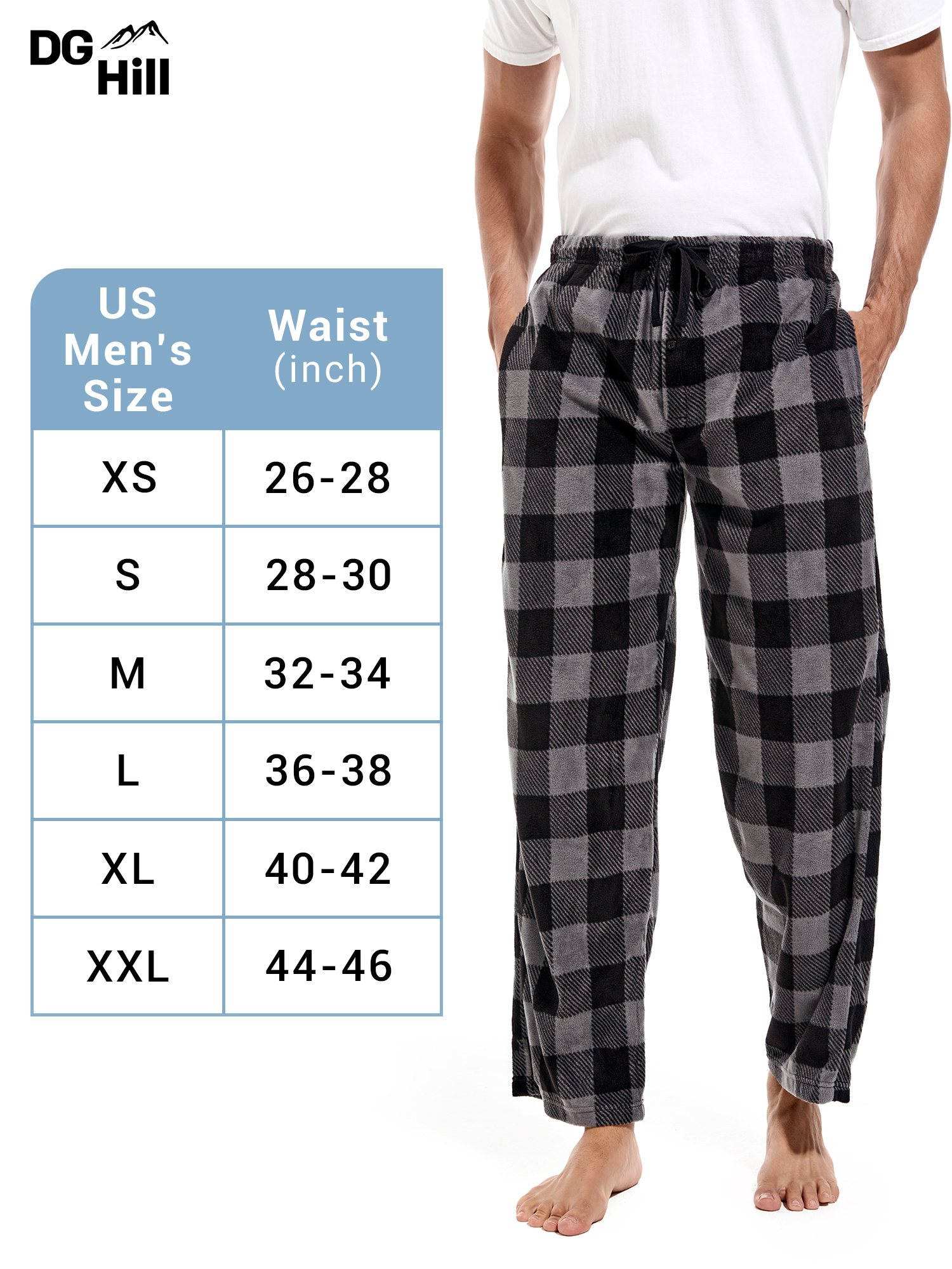 DG Hill Men's Plaid Fleece Pajama Pants, 3-Pack photo 4