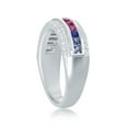 thumbnail image 4 of Sterling Silver or 14K Gold over Silver Channel-Set w/ Rainbow CZ and w/White CZ Ring, 4 of 5