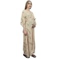thumbnail image 2 of Bimba Moms Floral Print Beige Maternity Dress Kimono Sleeve Nursing Kaftan-24, 2 of 5