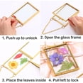 thumbnail image 7 of Yeesam Gold Picture Frame Ornaments, Glass Frame for Pressed Flowers, DIY Mini Brass Wall Hanging Photo Frame Double Glass Hanging Picture Artwork Display Frame with Chain Home Decor(2pcs b), 7 of 7