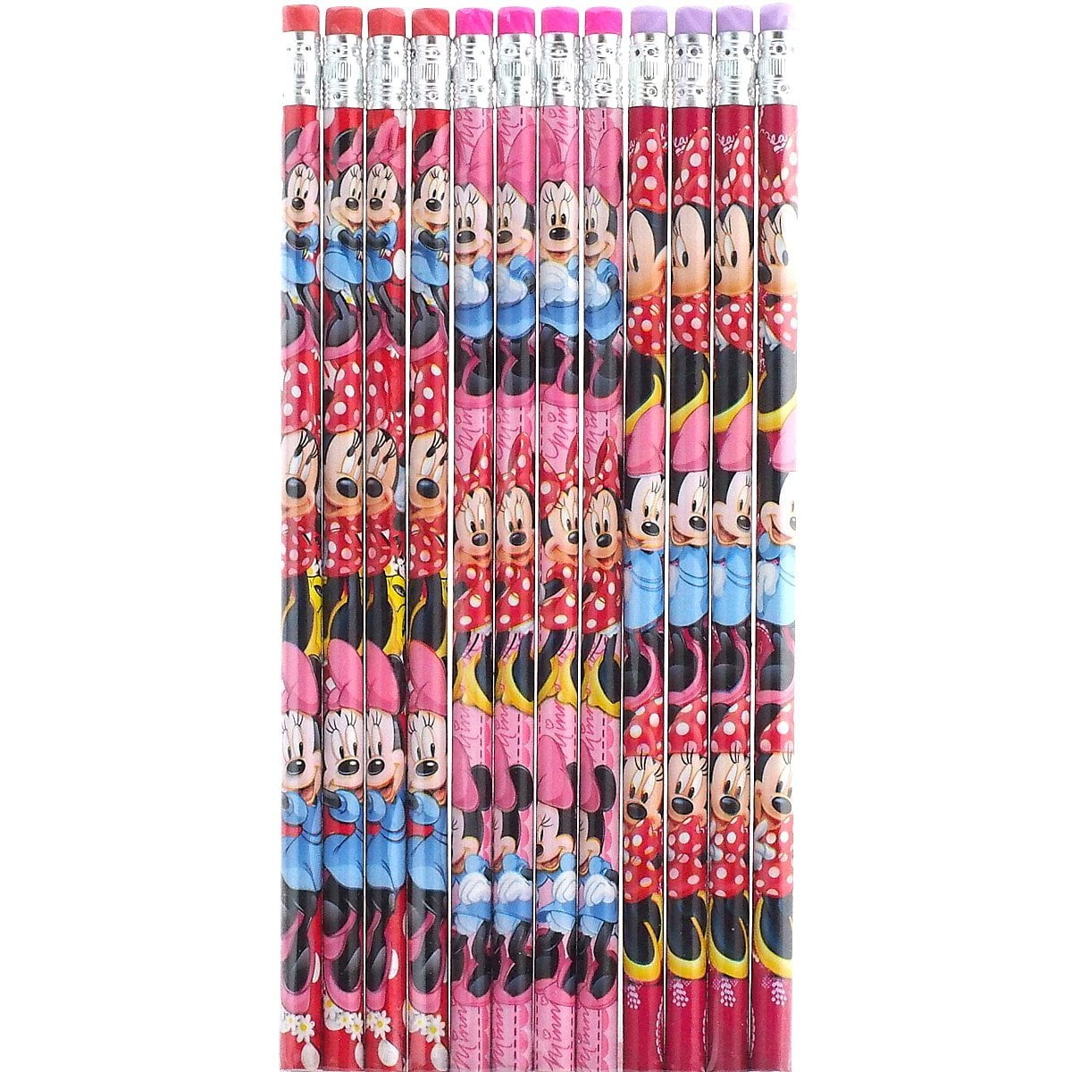 Party Favors Disney Minnie Mouse Authentic Licensed 24 Wood Pencils Pack