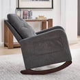 thumbnail image 3 of Modern Rocking Chair Upholstered Nursery Glider Rocker For Baby Comfy Armchair With Side Pocket For Living Room, 3 of 9