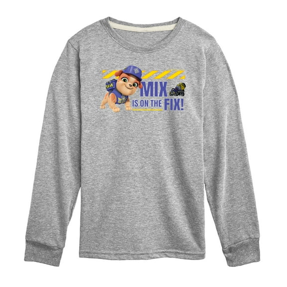 Paw Patrol - Rubble & Crew - Mix Is On The Fix - Toddler & Youth Long Sleeve Graphic T-Shirt
