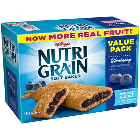 Kelloggs Nutri Grain Blueberry Soft Baked Breakfast Bars Value Pack 13 Oz 16 Count Kelloggs Nutri Grain Blueberry Soft Baked Breakfast Bars Value Pack 13 Oz 16 Count