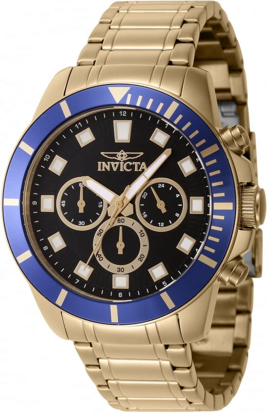 INVICTA Pro Diver Men 45mm Stainless Steel Gold Black dial VD54B Quartz