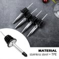 thumbnail image 2 of Stainless Steel Bottle Pourer Set of 12 Pouring Wine Glasses Oil Pourer Conical Wine Pourer with Dust-Proof Rubber Caps, 2 of 5